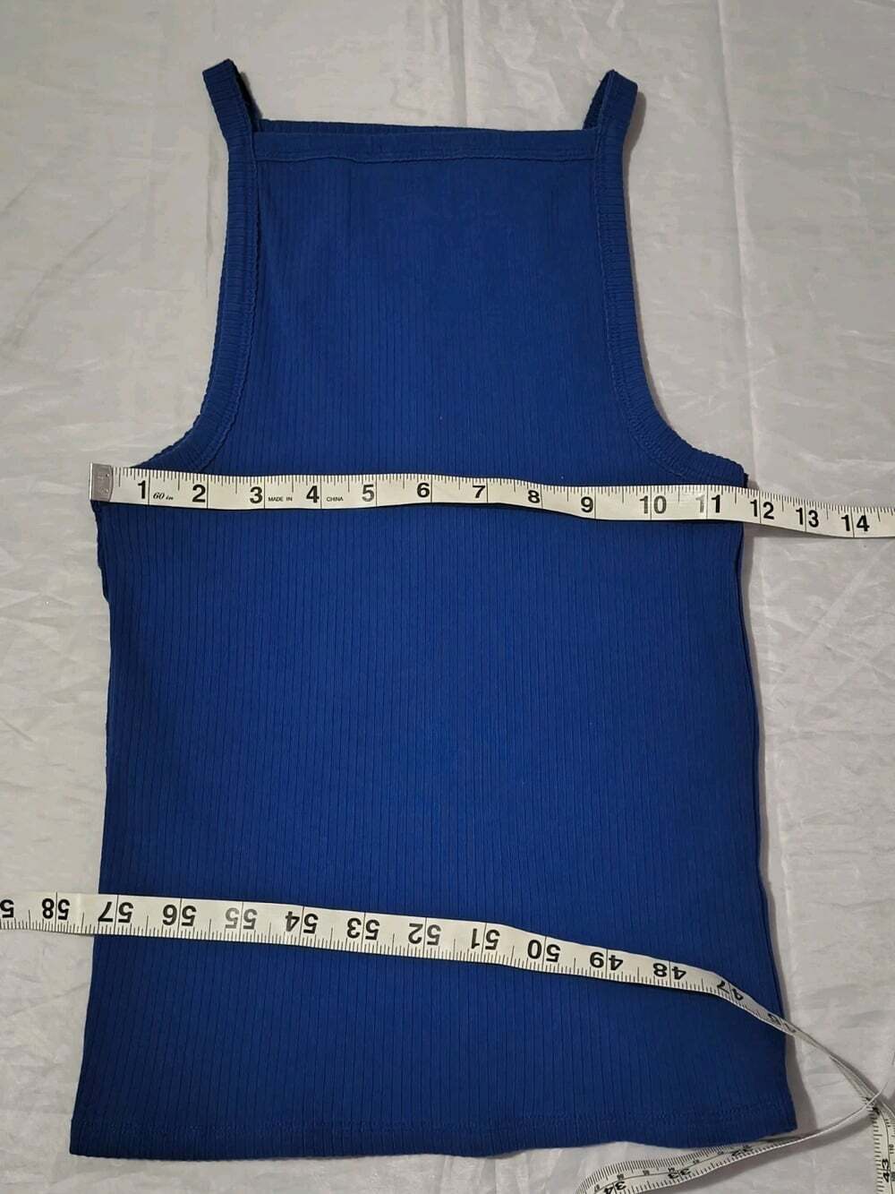 We The Free Ribbed Knit Tank Top Square Neck Blue Size XS Free People - Picture 5 of 9